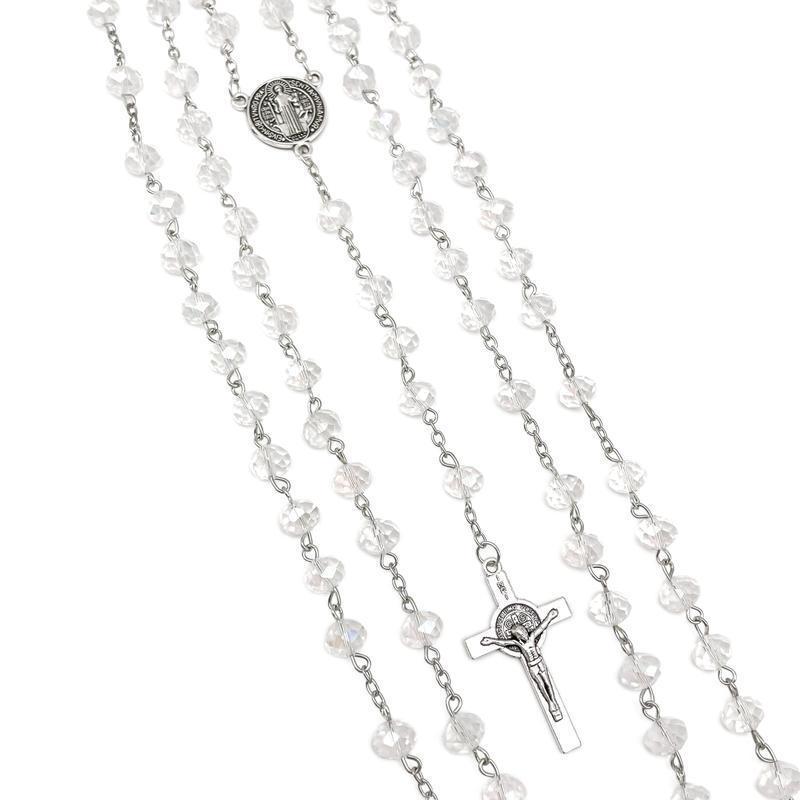 2026 New Arrivals & Fresh Design | 【New must be】Crystal Bead Catholic Rosary Necklace Cross Pendant Choker | Religious Necklaces Long Chain Prayer Charm Jewelry Gift