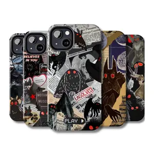 Mothman Phone Case, Cryptid Phone Case, Mothman Bigfoot Sasquatch Alien Artwork, Phone Case, For Iphone 16 15 14 13 12 11 Pro Promax X SE, Samsung S25 S24 S23 S22 S21