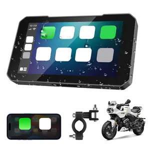 Motorcycle CarPlay Screen, Automotive Accessories - Wireless CarPlay/Android Auto/Mirror Link, 5 Inch IP67 Waterproof Touchscreen with Adjustable Mount, Dual Bluetooth, Auto-Dimming HD Display for Motorcycles