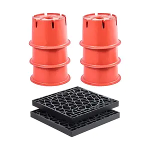 Summervibes VEVOR Trailer Jack Blocks, 8 High, 2000 lbs Capacity, 8 Pcs Heavy Duty Camper Leveler Kit - 6 RV Leveling Blocks 2 Pads, Camper Accessories for Travel Trailers, 5th Wheels Class A/C Motorhomes