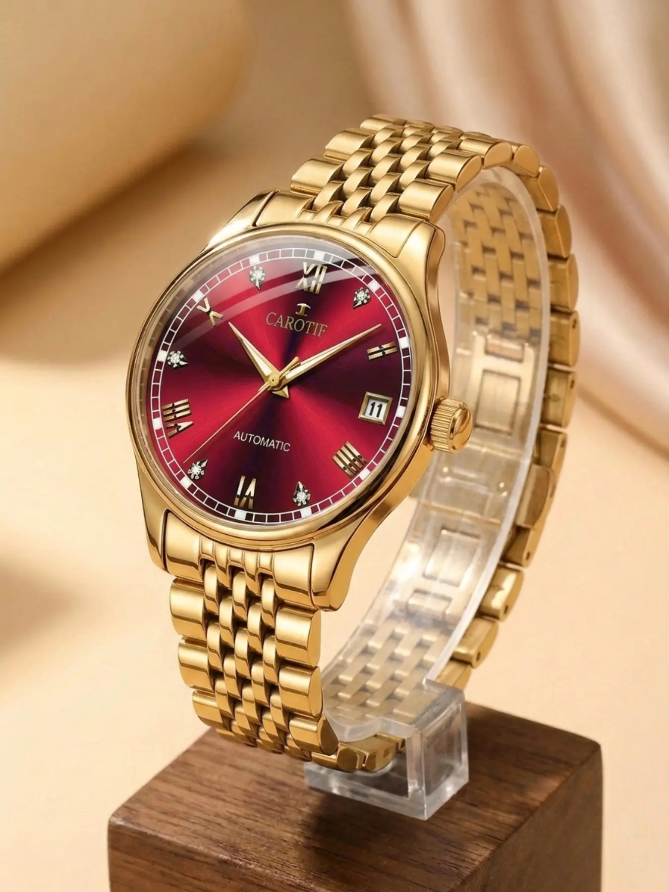 Women's Elegant Round Dial Business Fashion Mechanical Watch, Fashion Waterproof Watch for Party, Daily Decor, Trendy All-match & Exquisite Watch for Birthday Gift with Box, Business Fashion Watches