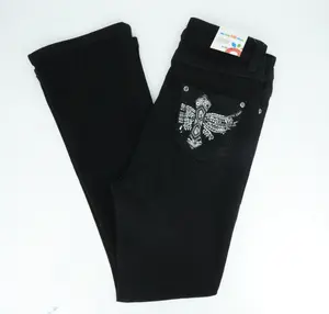Girl's Miranda Bling Pocket Black Bootcut Jean