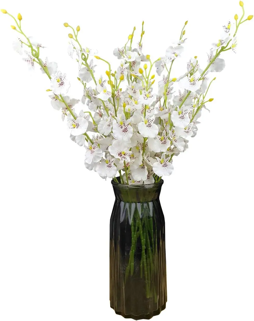 10 Pcs (Each 20”) Silk Flowers in Bulk Wholesale Artificial Orchids, for Wedding Festive Party Home Office Decoration, No Include Vase