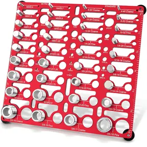 55 Thread Checker - Nut and Bolt Thread Checker Standard and Metric, Bolt Size Finder Bolt and Nut Identifier Gauge with 20 Standard & 16 Metric & 19 Drill Gauges, Bolt Thread Gauge Inch & Metric