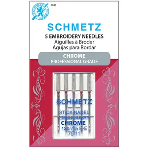 Schmetz Chrome Embroidery Needle 75/11 5 Pack