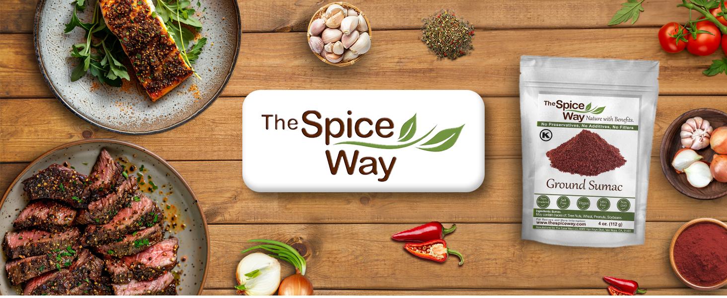 The Spice Way - Pure Ground Sumac Spice, No Salt, no GMO, no Irradiation, Sumac Seasoning Powder (resealable bag) (Sumak) The Spice Way - Pure Ground Sumac Spice, No Salt, no GMO, no Irradiation, Sumac Seasoning Powder (resealable bag) (Sumak)