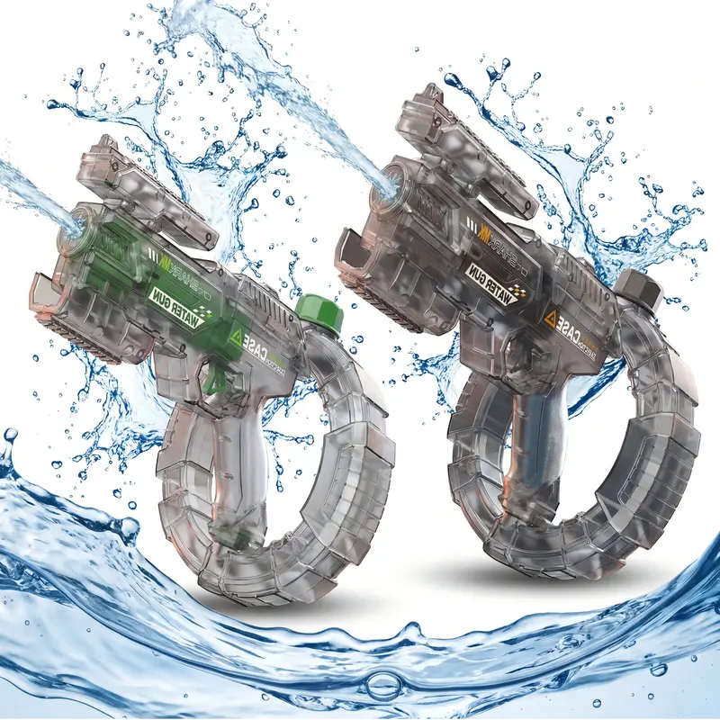 LED Light-Up Electric Water Gun - High-Capacity, Sturdy Construction, Continuous Firing Automatic Squirt Blaster, Unisex Birthday Gifts for Ages 6+ Kids & Adults, Pool & Outdoor Play Toy