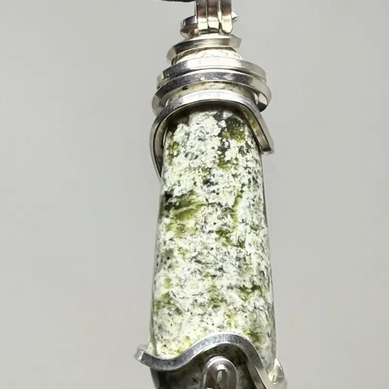 Mount Shasta Serpentine Sterling Silver PENDANT Unique Artisan Crafted Design 925 Ag