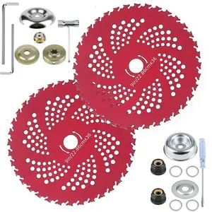 2 Pack 9" x 36 Teeth Carbide Tipped Weed Eater Blades, Brush Cutter Blades for Brush Cutter, Trimmer, Weed Eater, Weed Wacker
