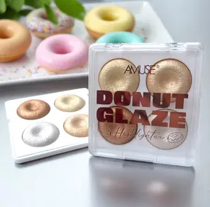 Donut Glaze Highlighter Palette - 30ml, 4 Shades, All-Skin-Tone Face Highlighting Cosmetic, Delivers Face Glow & Bright Shine