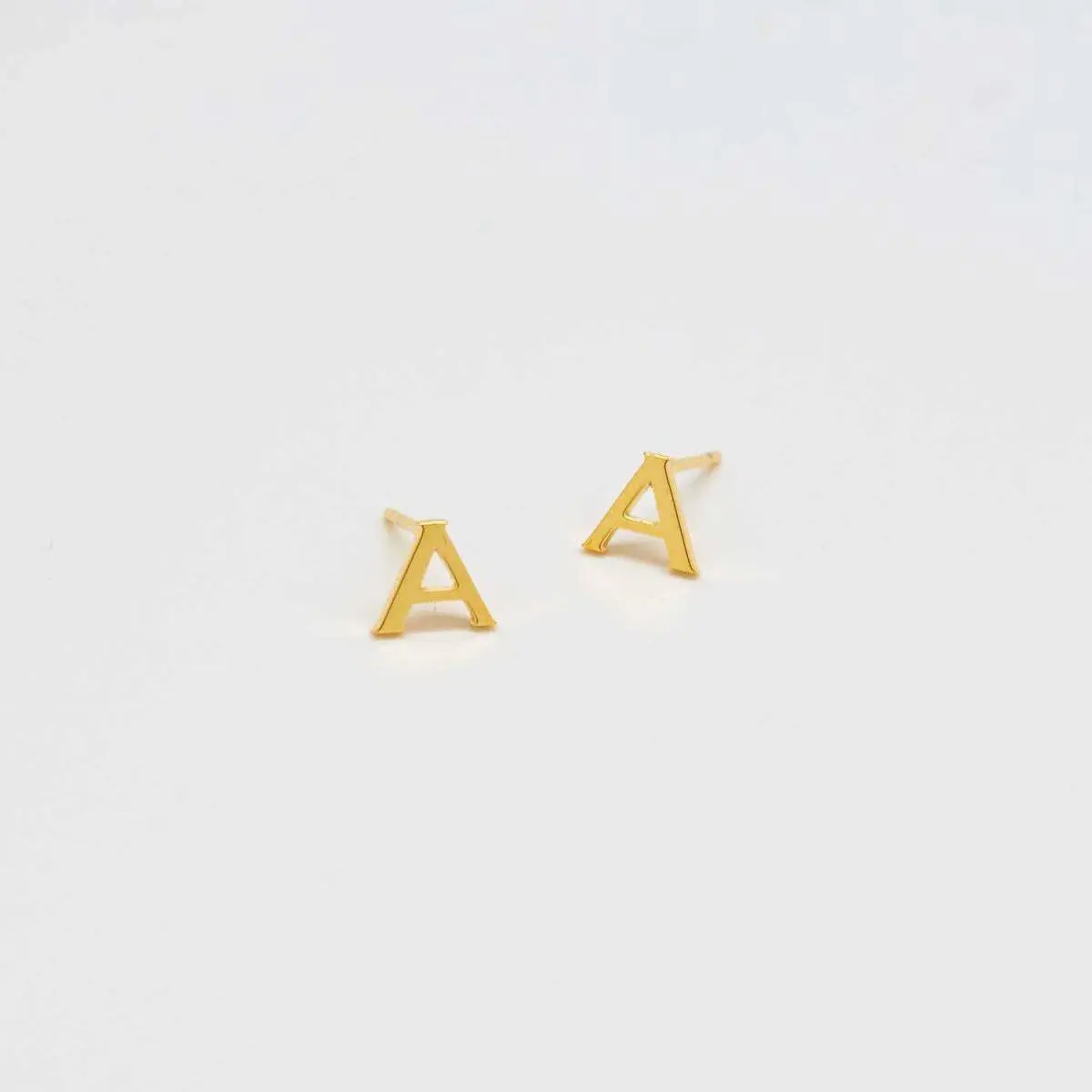 Gold Initial Stud Earrings