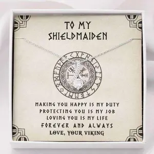 Girlfriend Necklace, Future Wife Necklace, Wife Necklace, To My Shieldmaiden Necklace “ Loving You Is My Life, Message To My Daughter, Daughter Gift, Father Daughter Necklace, Christmas Gift, Birthday Gift