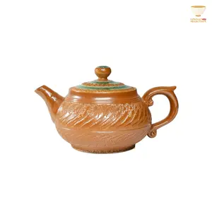 Handcrafted Jumping Knife Celadon Ice Crack Tea Cup &  Gaiwan & Plate