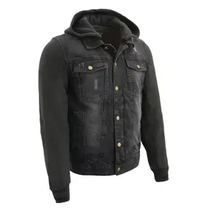 Milwaukee Leather Men's Classic Motorcycle Denim Jacket For All Weather and Riding