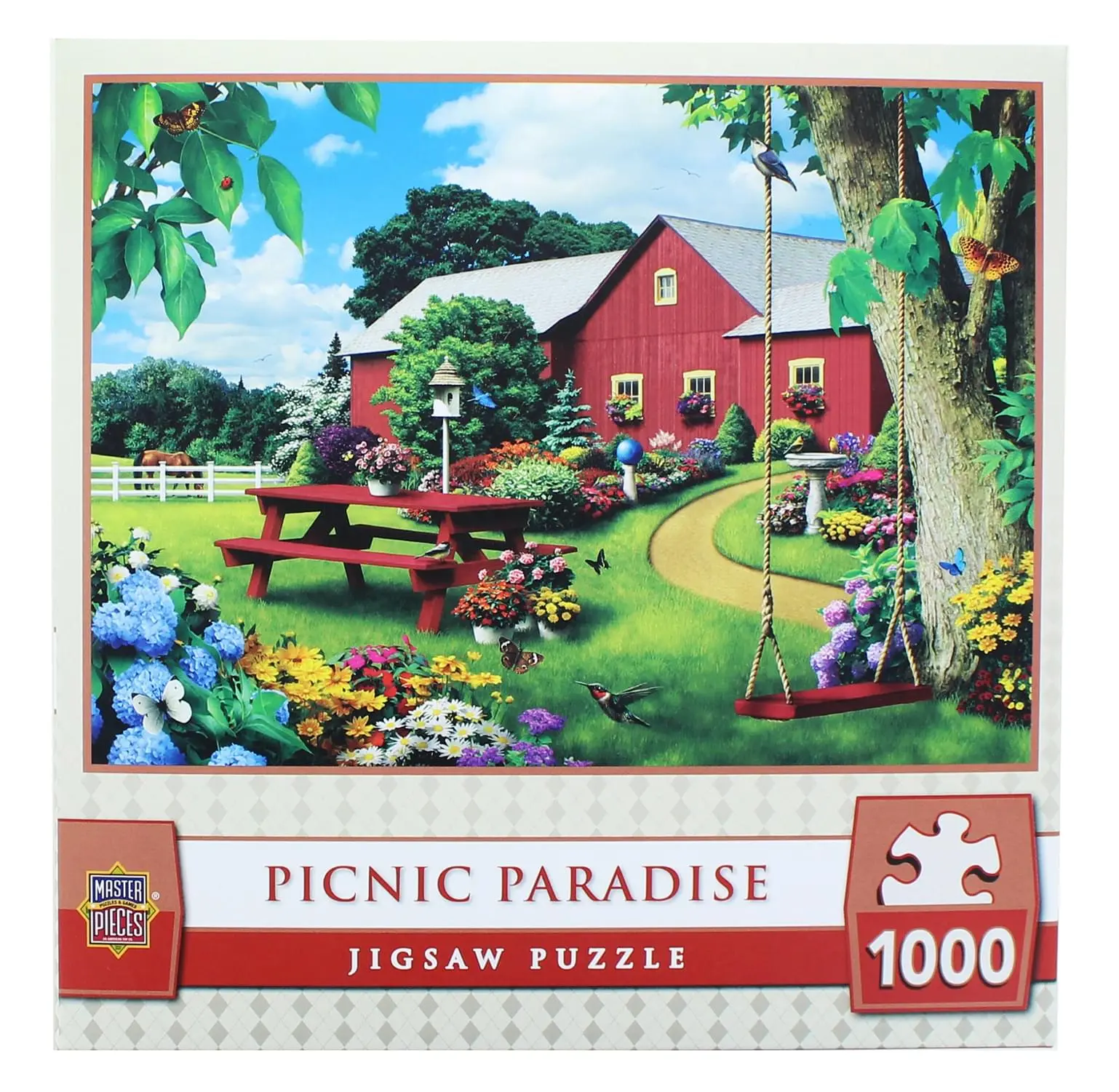 MasterPieces 1000-Piece Jigsaw Puzzle Game, Picnic Paradise Art Puzzle Gift, Creative Family Activity, Screen-Free Board Game, Art Puzzles Gift