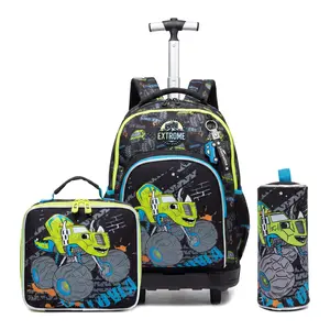 Kids Rolling Backpack for Boys Backpack with Wheels for School Backpacks for Boys Kids Bookbag for Primary Middle School Students with Lunch Box Set