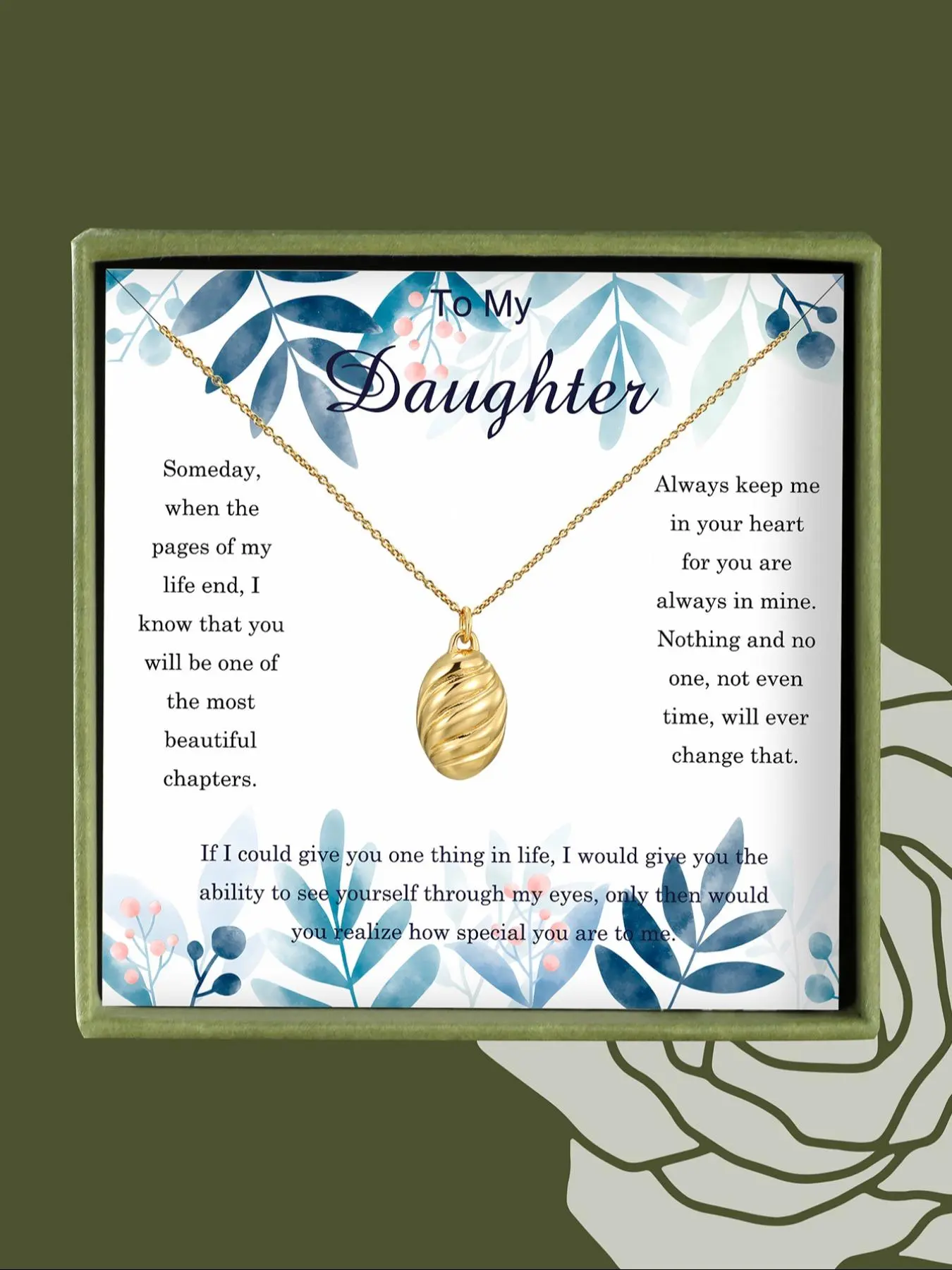Women's Elegant Geometric Oval Pendant Necklace, with Box & Greeting Card, Fashion Jewelry for Party, Daily Clothing Decor, Trendy All-match & Exquisite Jewelry for Gift