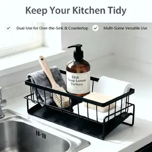 Multi-purpose Drain Rack Kitchen Bathroom Dual Use Cup Soap Sponge Tableware Draining Storage Organizer