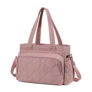 Large Lunch Tote Bag For Women With Multi-pockets Puffy Light Durable Insulated