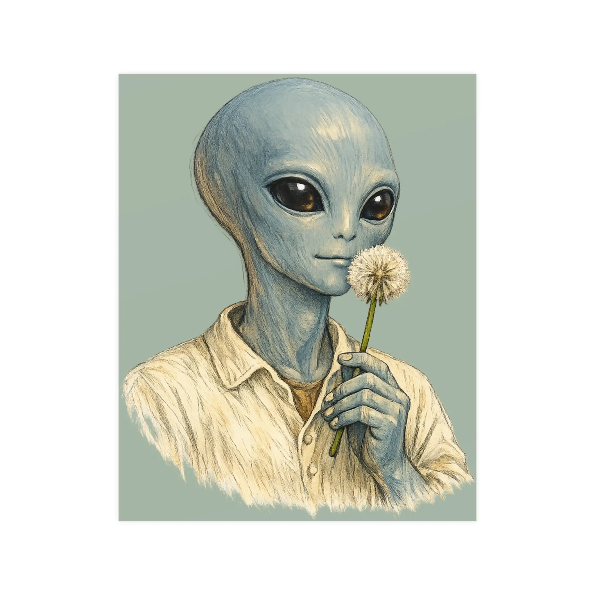 Alien Dandelion Matte Poster | Dreamy Extraterrestrial Wall Art | Whimsical Sci-Fi Bedroom and Dorm Decor