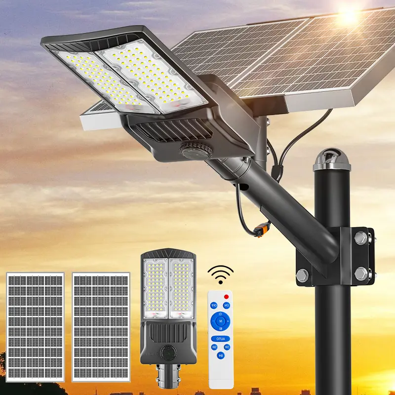 12000w Solar Street Lights Outdoor,820000lm Solar Parking Lot Lights Commercial with Motion Sensor, 6500k IP67 Street Dusk to Dawn with Remote Control for Street,Park,Barn