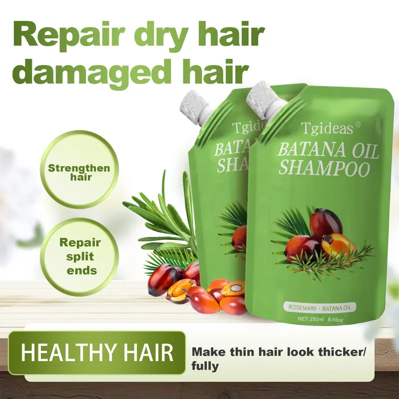 Tgideas Rosemary Batana Oil Shampoo - Promotes hair growth, strengthens hair strands, cleanses hair, contains natural extracts to care for hair, daily hair care 250ml (8.45oz).