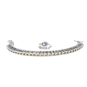 925 Sterling Silver Tanzanite Jewelry Set
