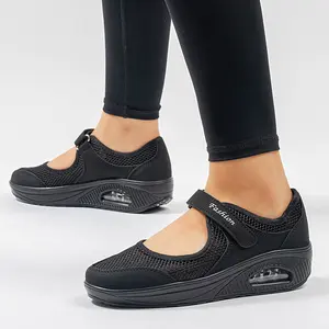 Womens Walking Shoes Lightweight Non Slip Casual Shoes Air Cusion Velcro Nurse Flat Shoes.Breathable Women's Walking Sneakers.699