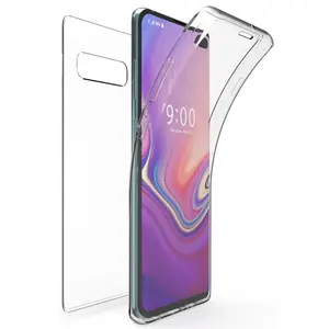 Case for Galaxy S10 Plus, New 360-Degree Wrap [Full-Body Protection] Transparent TPU Slim Cover [Built-In Screen Guard] for Samsung Galaxy S10+ Phone (SM-G975)