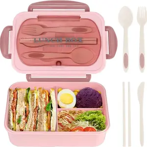 40.58oz Lunch Box with Utensils & Insulated Bag 3 Compartments Leak-Proof Bento Lunch Box for Students Workers Healthy Meal Prep