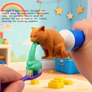 Funny Cat Butt Toothpaste Squeezer, Orange Cat Tail Design, Automatic Dispenser (Battery-Free), Perfect Prank Gift for Cat Lovers, Pranksters & Humor Enthusiasts, Cute Desktop Ornament for Couples' Fun Pranks