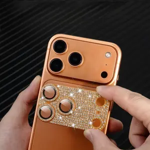 Diamond-set integrated Protective camera lens protector for iPhone 17, 16, 15, 14, 13, 12, and 11 series - Tempered glass lens protector - High definition, scratch and drop resistant.
