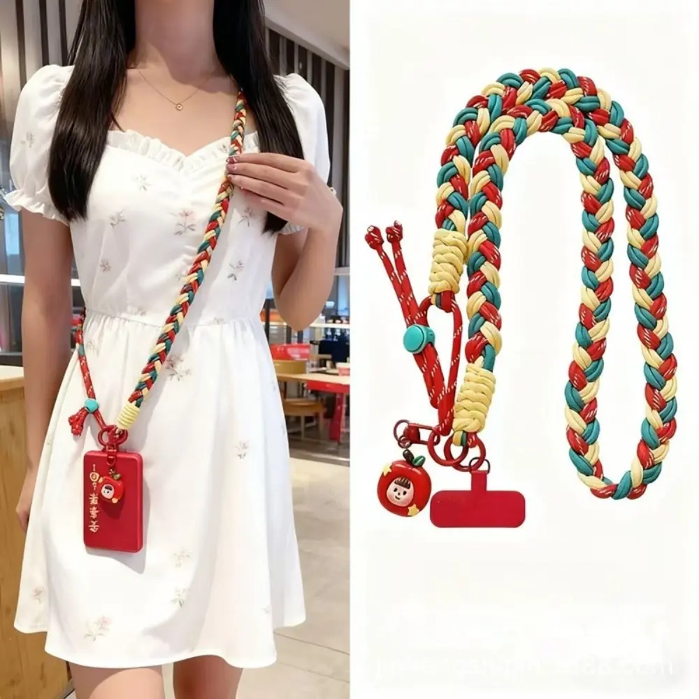 Hand-Woven Adjustable Strap Mobile Phone Lanyard, Crossbody/Backward Wear Tech Accessory, Sports & Outdoor Camping Hiking Anti-Loss Accessories