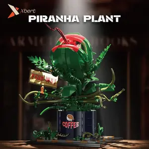 Piranha Plant Building Toys, 838pcs Little Shop of Horrors Flowers Cannibal with Openable Mouth Building Blocks, Brick Toys Set Gift for TV Fans, Building Block Sets