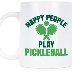 Pickleball Gifts Pickle Ball Happy People Play Pickleball Pickleball Mug Funny Pickleball Pickleball Gift, Meme Gift, Funny Mug, Gift For Friend
