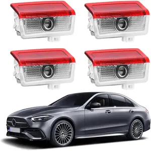 4K HD Car Door Lights Logo Projector, No Fade Welcome Puddle Lights for Cars, Compatible with A B C E M GL GLA GLC GLE GLS Class Accessories (4 Pack)