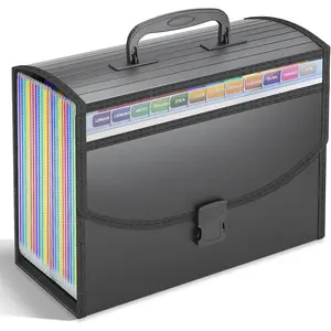 25 Pockets Accordion File Organizer with Handle,Expanding File Folders for Documents, A4/Letter Size Paper,a-z Tabs, Expandable Accordian Filing Folders with Visible Window