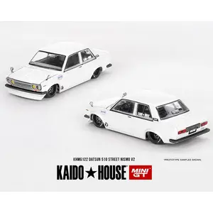 Kaido House x Mini GT 1:64 Datsun 510 Street Nismo V2- White 1/64 Diecast Model