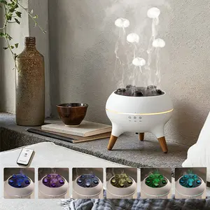 Jellyfish Design Humidifier 7-Color LED Diffuser for Relaxation & Better Sleep Ultrasonic Air Humidifier Oil Diffuser Quiet Operation 7-Color Mood Light Aromatherapy for Home & Office