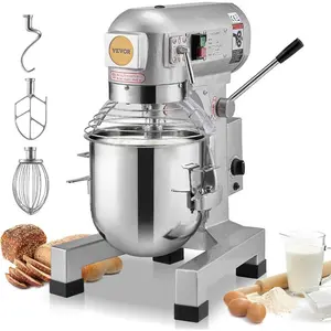 VEVOR Commercial Food Mixer 20Qt, Commercial Mixer with 3 Adjustable Speeds, 1100W Dough Mixer, Commercial Stand Mixer with Stainless Steel Bowl