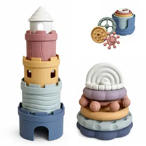 Silicone Stacking Toy Set (Castle Stacking Cups & Teethers) Silicone Stacking Toy Set (Castle Stacking Cups & Teethers)