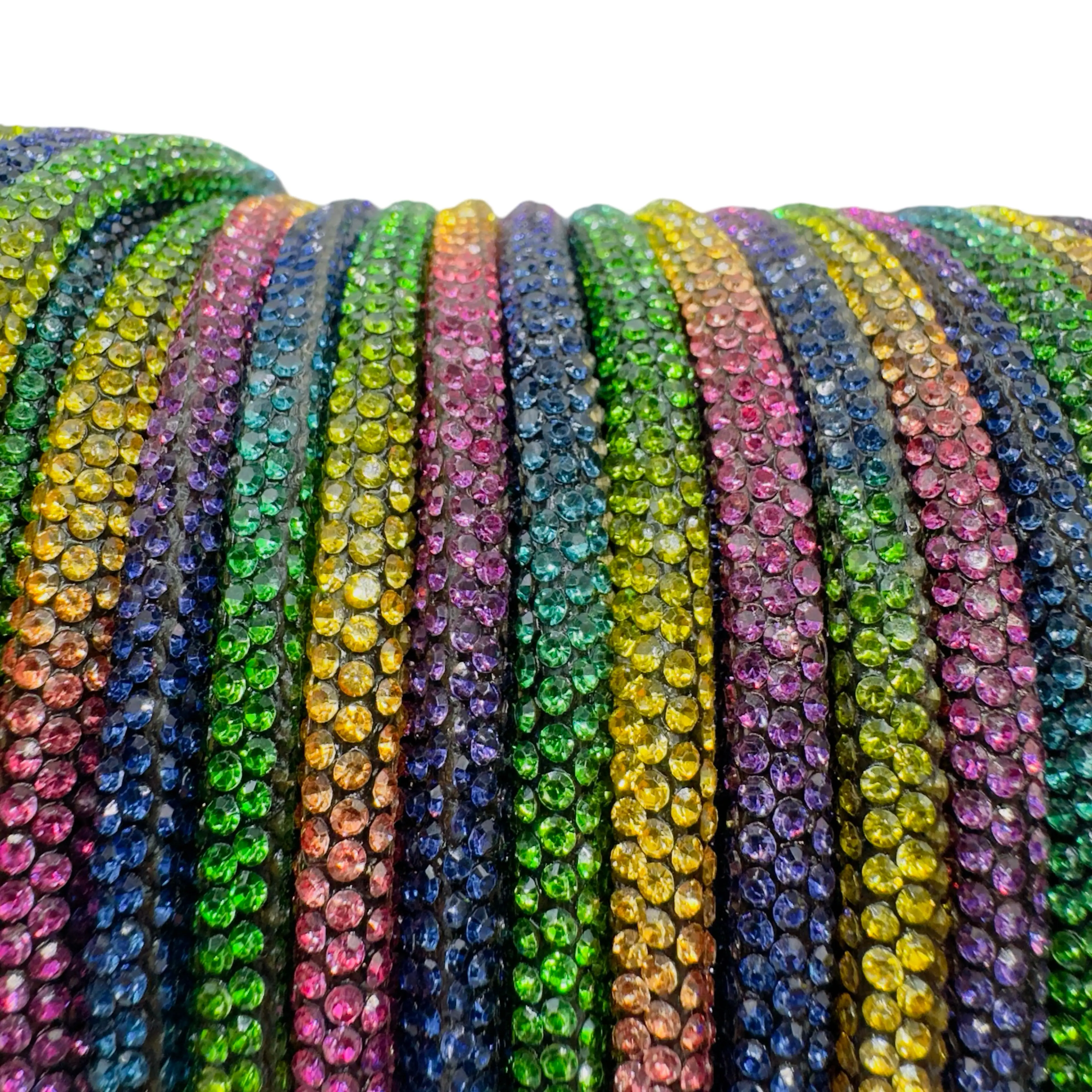 Darker Rainbow Corded Rhinestone Rope