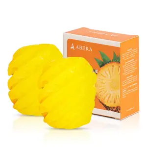ABERA Pineapple Soap Bar – Fruit-Shaped Decorative Soap for Bathroom Décor or Spa Vibes – Citrus Scent Moisturizing Vegan Body Cleanser