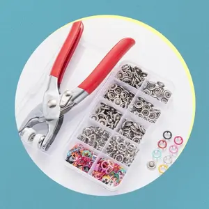 Snap Button Kit Tools - 100 Sets Invisible Colored Metal Snaps Buttons with Fastener Pliers Press Tool - Perfect for DIY Crafts, Clothing Sewing, and Hats - Easy Installation for Fabric(9.5mm / 100 PCS), Christmas Decorations, Black Friday Deals