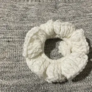 Small crochet ruffle scrunchies