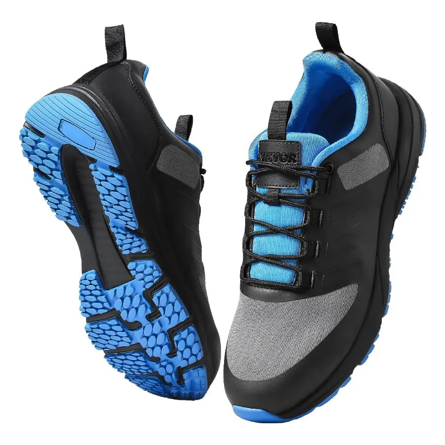 VEVOR Cross Training Shoes, M Width Sneakers US Size 10, Wide Toe Box Shoes with Arch Support Adjustable Lace-up, Training Shoes for Running, Gymnastics, Dog Walking, and Weightlifting (Black)