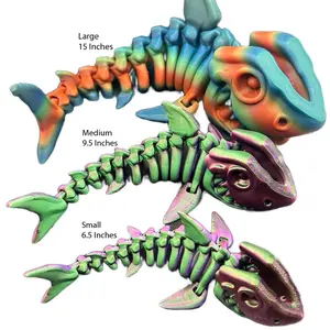 Skeleton Shark + Articulated + sculpture + Figurine + Decor + Ornaments animal figurine Mini 3D