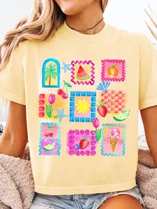 Salty & Sweet Comfort Colors Women's Heavyweight Boxy Tee unisex short Graphic Print T-Shirt Summer Tee Crop Tee