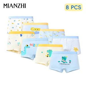 MIANZHI Boys' Cotton Underwear 8-Pack, High-Soft Breathable Boyshorts, Gentle Classic Colors Briefs for Toddlers & Kids 2-10 Years (Including 4-5 Years) Daily Wear
