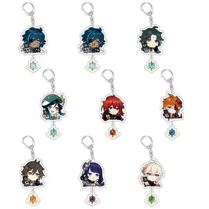 Genshin Impact Vision Keychain Game Kaedehara Kazuha Tartaglia Kaeya Alberich Diluc Ragnvindr Keychain Gifts